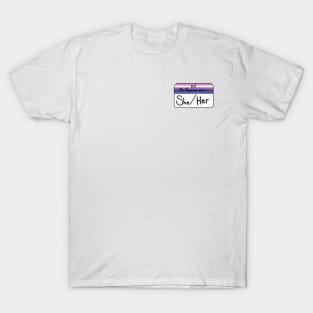 Hi my pronouns are - she her - genderfluid pride T-Shirt